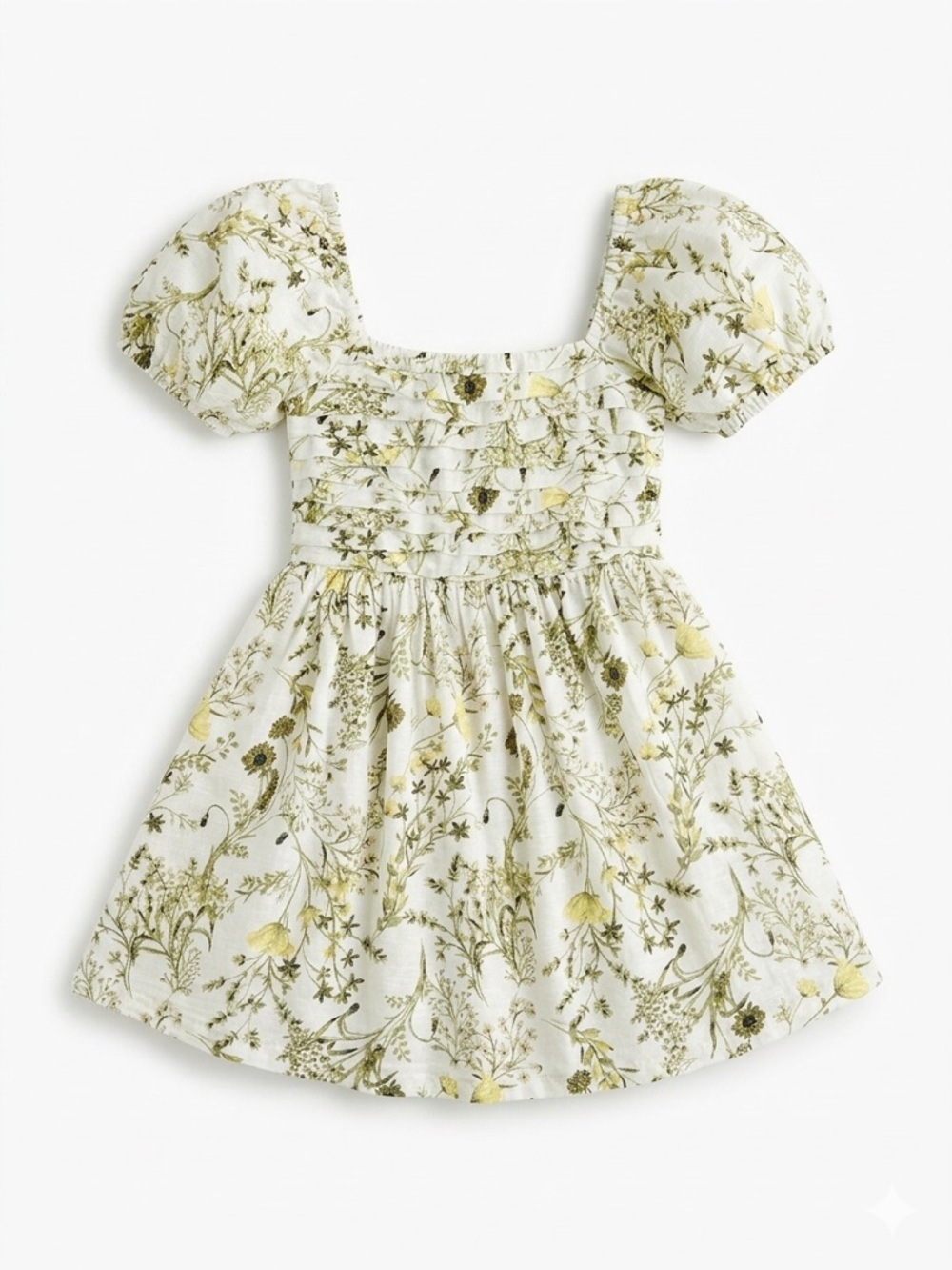 Cottagecore Primark Girls Floral Smocked Puff Sleeve Dress - Size 10/11